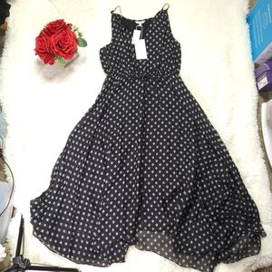 Joie NWT Black and White Matalina Dress with Diamond Pattern Size L